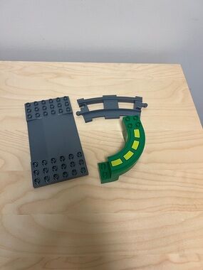 Lego Duplo Train Track Piece: Gray curved piece, Gray Track & Platform